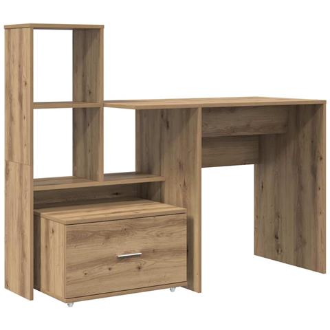 Scrivania con cassetto rovere artigianale 131.5 x 50 x 106.5 cm - Foto 1