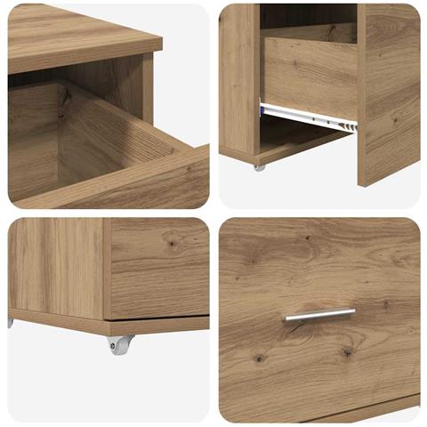 Scrivania con cassetto rovere artigianale 131.5 x 50 x 106.5 cm - Foto 9