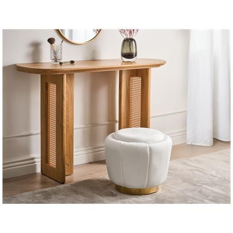 Pouf Irving Velluto Bianco - Foto 1