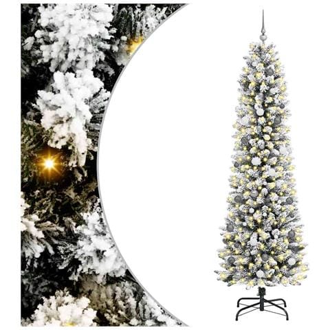 Albero di Natale snodato Bianco 240 cm PVC - Foto 1