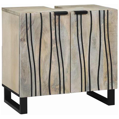 Armadio sottolavello con porta Marrone e Nero 62 x 33 x 58 cm - Foto 1