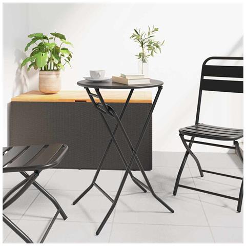 Tavolo da Giardino Antracite 50 x 50 x 72 cm Acciaio - Foto 2