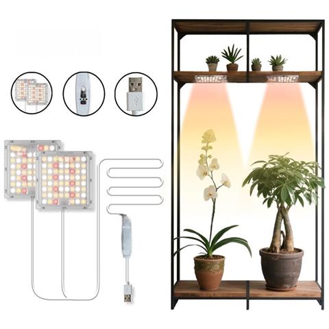 Lampada Led A Doppia Testa Per Crescita Piante - Spettro Completo Con Timer - Foto 1