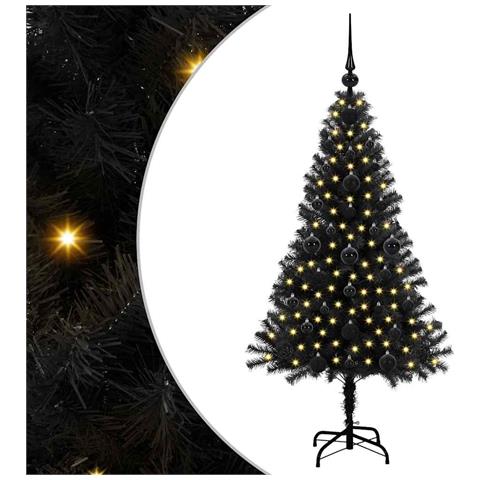Albero di Natale con 150 LED con supporto Nero 120 cm PVC - Foto 1
