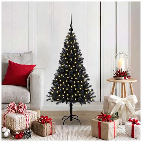 Albero di Natale con 150 LED con supporto Nero 120 cm PVC - Foto 2