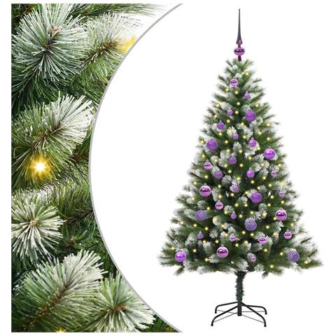 Albero di Natale artificiale a cerniera con neve fioccata - Foto 1