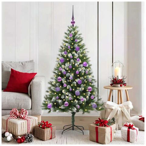 Albero di Natale artificiale a cerniera con neve fioccata - Foto 2