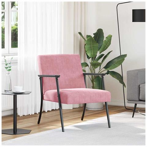 poltrona Rosa 59 x 75 x 78 cm Velluto - Foto 2