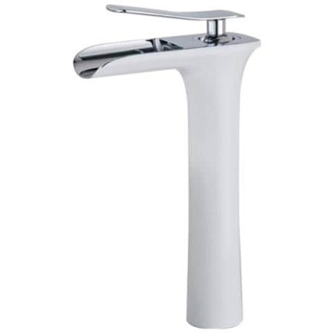 Rubinetto per lavabo da bagno, Blackswan, Cascada tipo M56, modello bianco /cromo, misura 29 cm - Foto 1