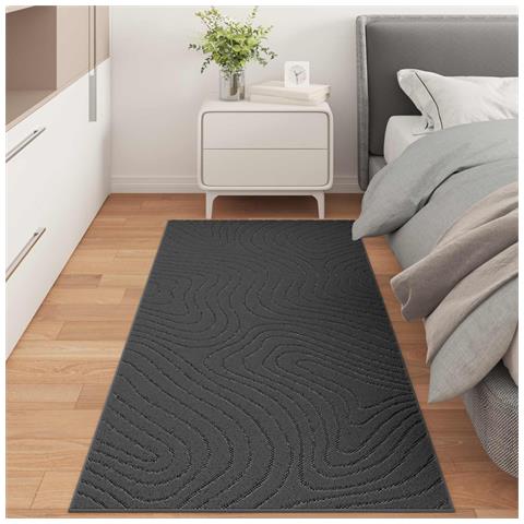 Tappeti per area HUARTE Antracite 200 x 80 cm Poliestere - Foto 2