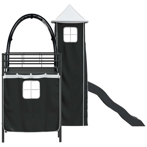 Struttura del letto loft per bambini Nero 74,5 x 190 cm Metallo - Foto 9