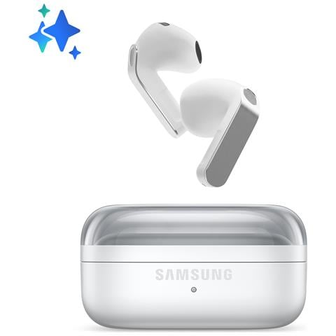 Galaxy Buds4, White, Corpo in metallo, Altoparlante a 1 via, equalizzatore adattivo, Chiamate cristalline, Audio a 360°, ANC, Controllo adattivo del rumore Connessione senza interruzioni e One UI, Galaxy AI pronto ai comandi vocali - Foto 1