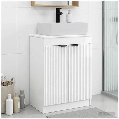 Mobile da bagno con lavabo Bianco Lucido 54 x 35 x 83 cm - Foto 2