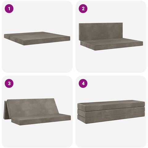Divano Letto Pieghevole 180 x 67 x 45 cm Grigio Chiaro - Foto 9
