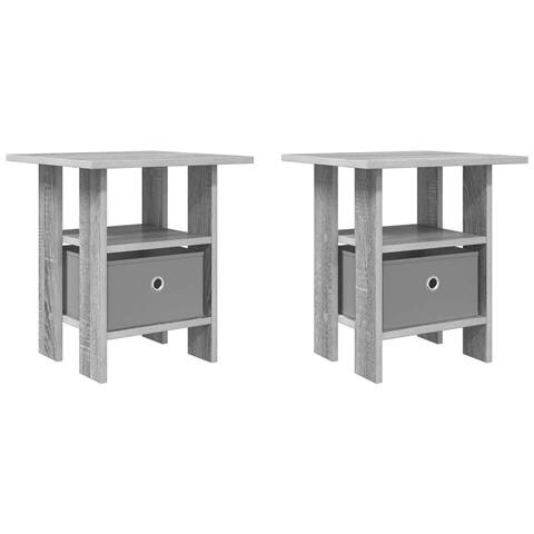 Comodino 2 pcs Grigio Sonoma 41 x 40 x 45 cm Legno multistrato - Foto 1
