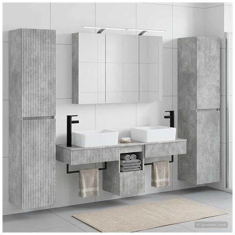 Set di mobili per il bagno 6 pcs Grigio Cemento - Foto 2