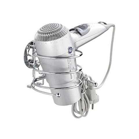 18770100 Turbo-Loc porta ASCIUGACAPELLI - fissaggio senza trapano, Acciaio, 14 x 7,5 x 11,5 cm, Cromo - Foto 1