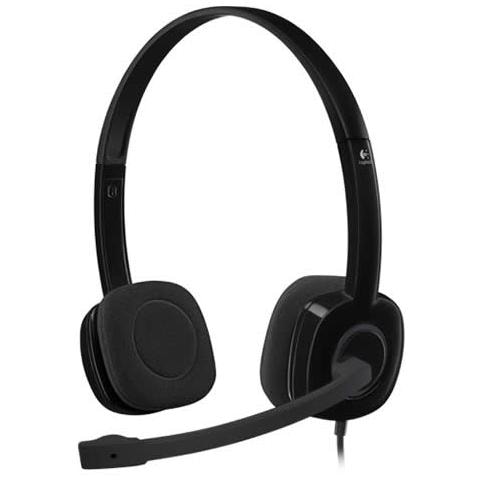 Cuffie Stereo con Microfono per Giochi PC Connessione Cavo Nera 1.8 m - Foto 1