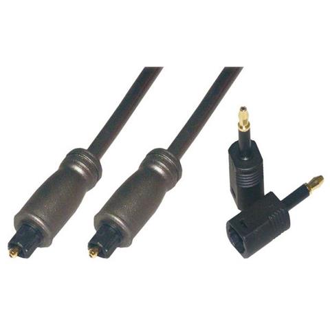 MC760-3M Cavo audio ottico Toslink maschio / maschio 3 metri + 2 adattatori jack da 3.5'' ottici maschi - Foto 1