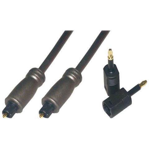 MC760-3M Cavo audio ottico Toslink maschio / maschio 3 metri + 2 adattatori jack da 3.5'' ottici maschi - Foto 2