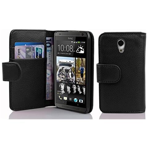Custodia Compatibile Con Htc Desire 700 In Nero Ossido - Coperchio Protettivo In Ecopelle Testurizzata E Tasca Per Carte Di Credito - Foto 2