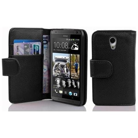 Custodia Compatibile Con Htc Desire 700 In Nero Ossido - Coperchio Protettivo In Ecopelle Testurizzata E Tasca Per Carte Di Credito - Foto 1