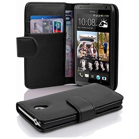 Custodia Compatibile Con Htc Desire 700 In Nero Ossido - Coperchio Protettivo In Ecopelle Testurizzata E Tasca Per Carte Di Credito - Foto 4