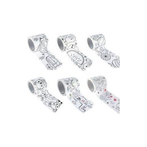 6 Masking Tape Larghi Da Colorare 4,6 Cm X 5 M - Foto 1