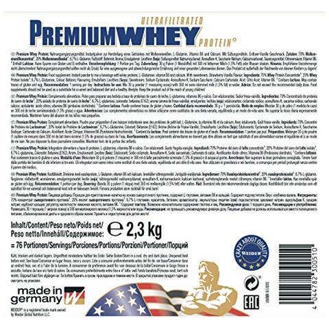 Premium Whey Proteine Del Siero Di Latte, Sapore Fragola Vaniglia - 2.3 Kg - Foto 2