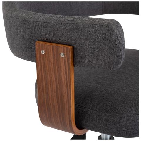 Sedie da Pranzo Girevoli 6 pz Grigie in Legno Curvo e Tessuto - Foto 8