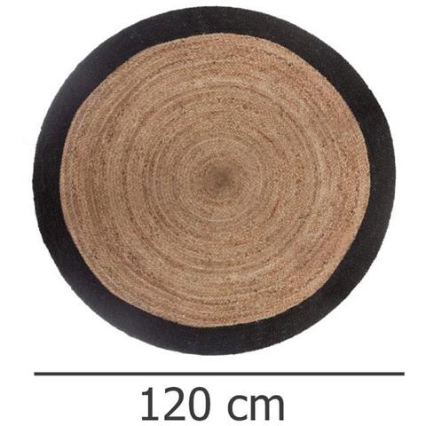 Tappeto Con Bordo In Iuta - Ø 120 Cm - Nero - Foto 12