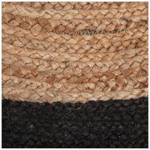 Tappeto Con Bordo In Iuta - Ø 120 Cm - Nero - Foto 2