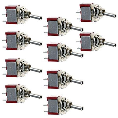 10 X On Off Miniature Toggle Precipitare Interruttore Cruscotto Spst 2pin - Foto 1