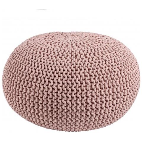Pouf AUBRY GASPARD In Giacinto Intrecciato - Diametro 40cm, Altezza 45cm, Leggero