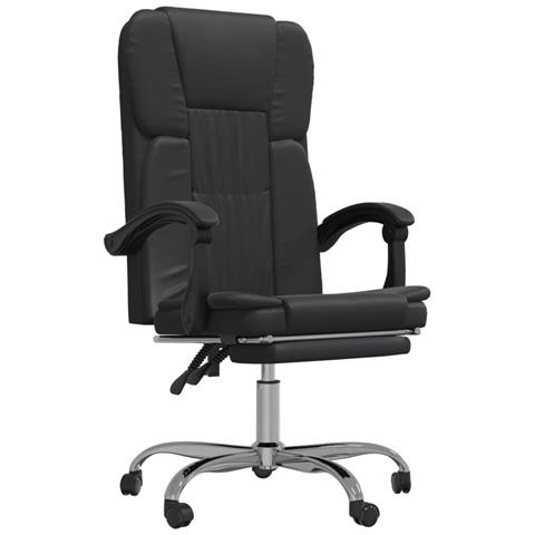 Poltrona da Ufficio Reclinabile Nera in Similpelle - Foto 1