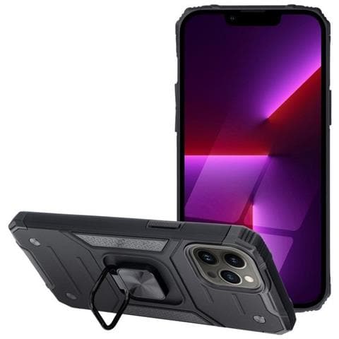 Custodia Alta Protezione Con Anello Per Apple Iphone 13 Pro Black - Foto 1