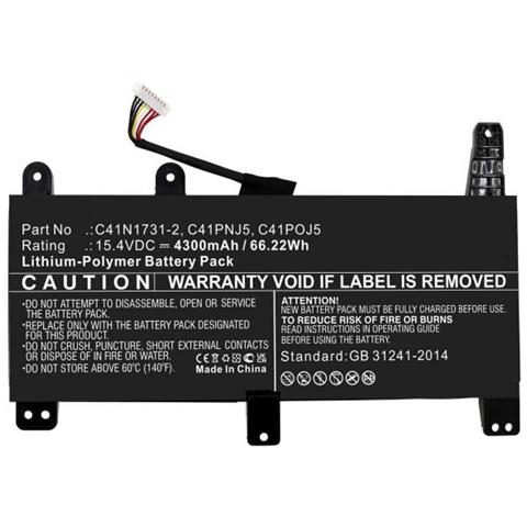 Coreparts Mbxas-ba0313 Ricambio Per Laptop (battery 66.22wh Li-polymer - 15.4v 4300mah For Asus - Notebook, Laptop Batte - Foto 1