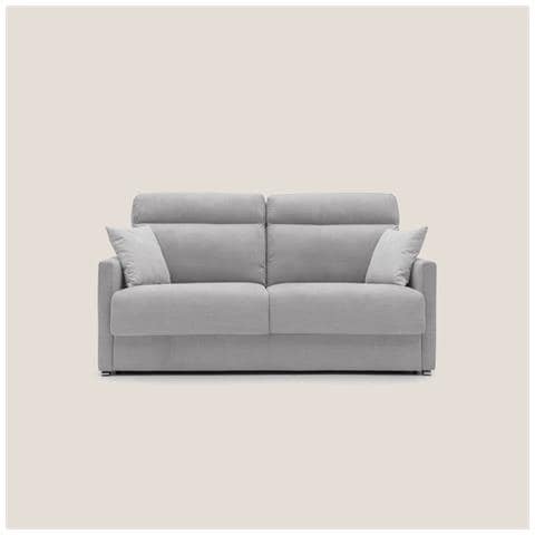 Margot Divano letto matrimoniale con schienale morbido alto in tessuto T02 196 cm (mat. 160x197) grigio chiaro - Foto 2