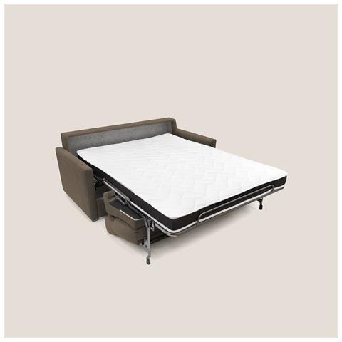 Margot Divano letto matrimoniale con schienale morbido alto in tessuto T02 196 cm (mat. 160x197) grigio chiaro - Foto 3