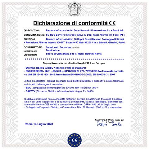 Barriera Infrarossi 10 Multifasci Portata 100 Mt Interno 50 Metri Esterno H 200 Cm Segnalazione Allarme Per Interruzio - Foto 4