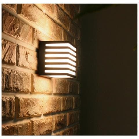 Applique Led Luce Calda Lampada A Parete Muro 10 W Esterno Faretto Cubo Nero - Foto 1