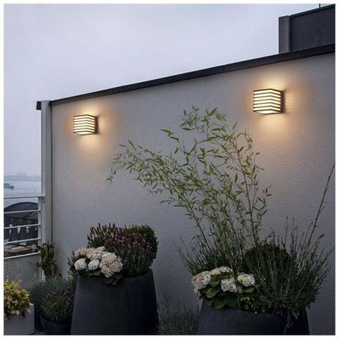 Applique Led Luce Calda Lampada A Parete Muro 10 W Esterno Faretto Cubo Nero - Foto 2