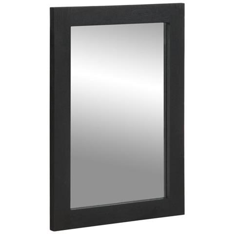 Specchio Da Bagno Nero 50x70x2,5 Cm Legno Multistrato E Ottone - Foto 1