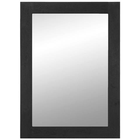 Specchio Da Bagno Nero 50x70x2,5 Cm Legno Multistrato E Ottone - Foto 2