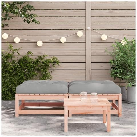Poggiapiedi Giardino Con Cuscini 2 Pz Legno Massello Di Douglas - Foto 3