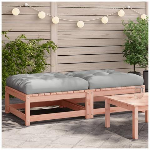 Poggiapiedi Giardino Con Cuscini 2 Pz Legno Massello Di Douglas - Foto 1