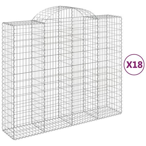 Cesti Gabbioni Ad Arco 18 Pz 200x50x160/180 Cm Ferro Zincato - Foto 2