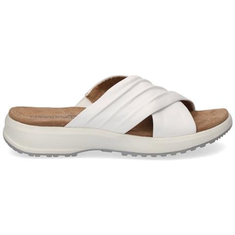 White Casual Open Slippers Ciabatte Pelle Scarpe Donna Bianco Eu 36, 9-27206-28-160 - Foto 1