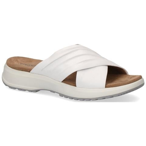 White Casual Open Slippers Ciabatte Pelle Scarpe Donna Bianco Eu 36, 9-27206-28-160 - Foto 2