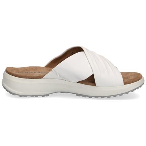 White Casual Open Slippers Ciabatte Pelle Scarpe Donna Bianco Eu 36, 9-27206-28-160 - Foto 3